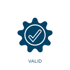 Poster - valid vector icon. validation filled flat symbol for mobile concept and web design. Black ok glyph icon. Isolated sign, logo illustration. Vector graphics.