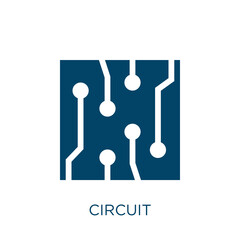 Poster - circuit vector icon. digital filled flat symbol for mobile concept and web design. Black chip glyph icon. Isolated sign, logo illustration. Vector graphics.