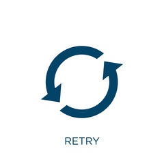 Poster - retry vector icon. internet filled flat symbol for mobile concept and web design. Black technology glyph icon. Isolated sign, logo illustration. Vector graphics.
