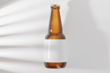 Poster - Cold Beer Bottle with a Blank Label