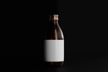 Poster - Cold Beer Bottle with a Blank Label