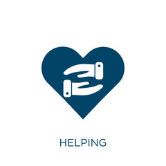 Poster - helping vector icon. help filled flat symbol for mobile concept and web design. Black business glyph icon. Isolated sign, logo illustration. Vector graphics.