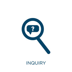 Poster - inquiry vector icon. business filled flat symbol for mobile concept and web design. Black information glyph icon. Isolated sign, logo illustration. Vector graphics.