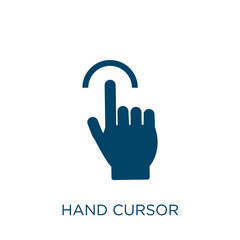 Poster - hand cursor vector icon. hand filled flat symbol for mobile concept and web design. black finger gly
