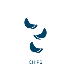 Poster - chips vector icon. chip filled flat symbol for mobile concept and web design. Black computer glyph icon. Isolated sign, logo illustration. Vector graphics.