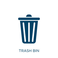 Poster - trash bin vector icon. trash filled flat symbol for mobile concept and web design. Black recycle glyph icon. Isolated sign, logo illustration. Vector graphics.