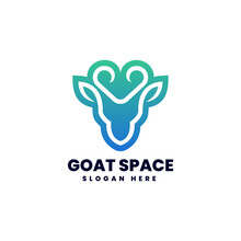 Vector Logo Illustration Goat Gradient Line Art Style.