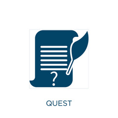 Poster - quest vector icon. game filled flat symbol for mobile concept and web design. Black button glyph icon. Isolated sign, logo illustration. Vector graphics.