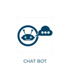 Poster - chat bot vector icon. ai filled flat symbol for mobile concept and web design. Black virtual glyph icon. Isolated sign, logo illustration. Vector graphics.