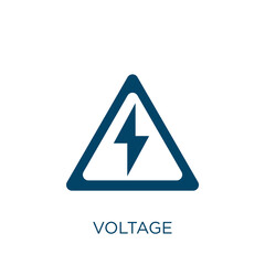 Poster - voltage vector icon. electricity filled flat symbol for mobile concept and web design. Black energy glyph icon. Isolated sign, logo illustration. Vector graphics.