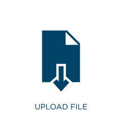 Poster - upload file vector icon. upload filled flat symbol for mobile concept and web design. Black internet glyph icon. Isolated sign, logo illustration. Vector graphics.