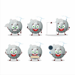 Wall Mural - Cartoon character of gray gummy candy G with various chef emoticons