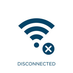 Poster - disconnected vector icon. disconnect filled flat symbol for mobile concept and web design. Black connection glyph icon. Isolated sign, logo illustration. Vector graphics.