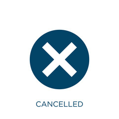 Poster - cancelled vector icon. cancel filled flat symbol for mobile concept and web design. Black delete glyph icon. Isolated sign, logo illustration. Vector graphics.