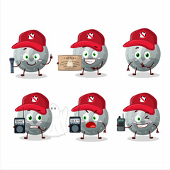 Poster - Ghost hunter cartoon gray gummy candy G character using camera