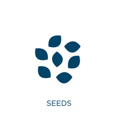 Wall Mural - seeds vector icon. nature filled flat symbol for mobile concept and web design. black plant glyph ic