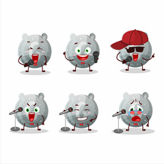 Sticker - A Cute Cartoon design concept of gray gummy candy G singing a famous song