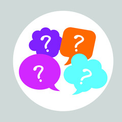 Poster - Speech bubbles with question marks icon.eps 10. editable symbol. colorfull vector element