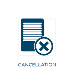 Poster - cancellation vector icon. cancel filled flat symbol for mobile concept and web design. Black delete glyph icon. Isolated sign, logo illustration. Vector graphics.