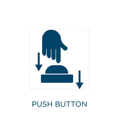 Poster - push button vector icon. internet filled flat symbol for mobile concept and web design. black button