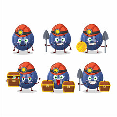 Sticker - miners blue gummy candy A cute mascot character wearing helmet