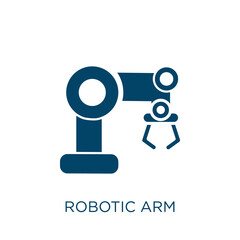 Poster - robotic arm vector icon. robot filled flat symbol for mobile concept and web design. Black arm glyph icon. Isolated sign, logo illustration. Vector graphics.