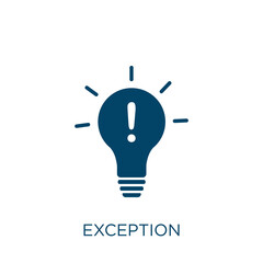 Poster - exception vector icon. exceptional filled flat symbol for mobile concept and web design. Black gsm glyph icon. Isolated sign, logo illustration. Vector graphics.