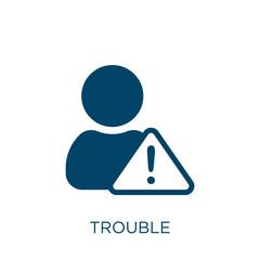 Poster - trouble vector icon. problem filled flat symbol for mobile concept and web design. Black health glyph icon. Isolated sign, logo illustration. Vector graphics.