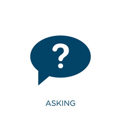 Poster - asking vector icon. answer filled flat symbol for mobile concept and web design. Black ask glyph icon. Isolated sign, logo illustration. Vector graphics.