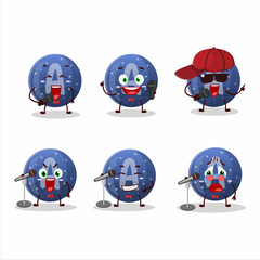 Sticker - A Cute Cartoon design concept of blue gummy candy A singing a famous song