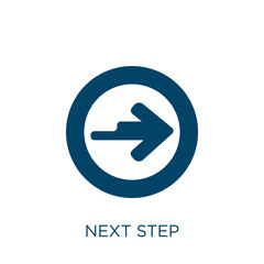 Poster - next step vector icon. next filled flat symbol for mobile concept and web design. black direction gl