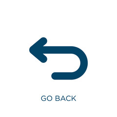 Poster - go back vector icon. back filled flat symbol for mobile concept and web design. black navigation gly