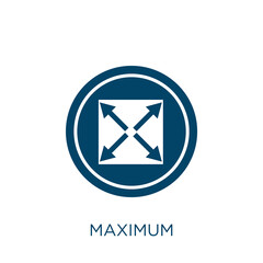 Poster - maximum vector icon. high filled flat symbol for mobile concept and web design. Black measurement glyph icon. Isolated sign, logo illustration. Vector graphics.
