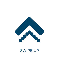 Poster - swipe up vector icon. simple filled flat symbol for mobile concept and web design. Black up glyph icon. Isolated sign, logo illustration. Vector graphics.