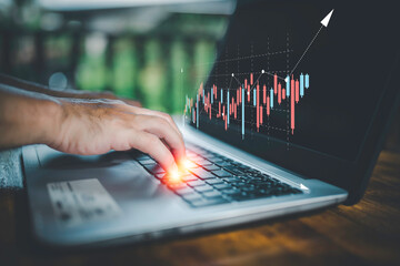 technology business finance and investment ideas, funds, stock market and digital assets, business people analyze financial data using graphs and charts, forex trading,business and finance background.