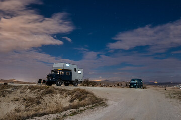 Wall Mural - Campervan and Camper truck in Capadoccia at night