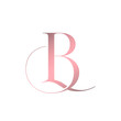 LB, BL monogram logo.Typographic signature icon.Letter b and letter l.Lettering sign isolated on light fund.Wedding, fashion, beauty serif alphabet initials.Elegant, luxury style. Decorative swirl.	
