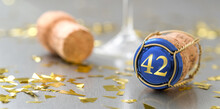 Champagne Cap With The Number 42