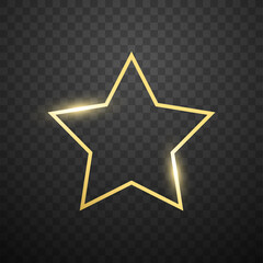 Wall Mural - Gold star on dark transparent background