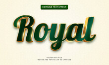 Editable 3d Royal Gold Text Effect. Fancy Font Style Perfect For Logotype, Title Or Heading Text.	