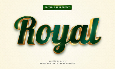 Wall Mural - Editable 3d royal gold text effect. Fancy font style perfect for logotype, title or heading text.	