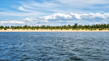 Volga River And It's Long Sandy Coast