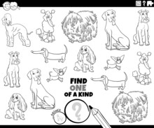 One Of A Kind Game With Purebred Dogs Coloring Book Page