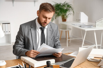 Wall Mural - Male notary public working in office