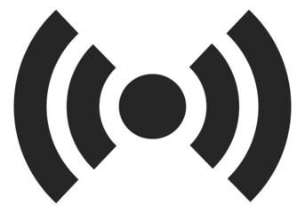 Sticker - Wireless signal icon. Broadcast symbol in simple line style