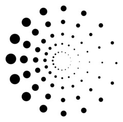 Poster - halftone circles. dotted logo. gradient spot sign