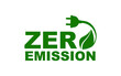 zero emission sign on white background