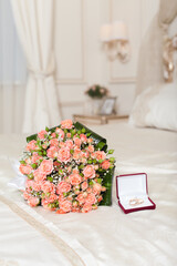 Wall Mural - Wedding bouquet from pretty orange roses