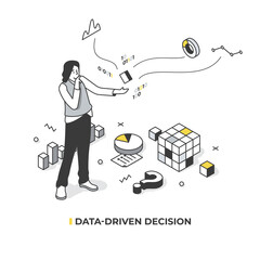 Data-Driven Decision Isometric Illustration