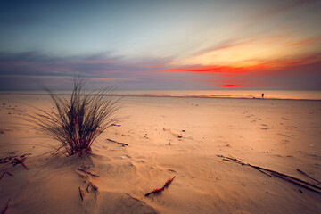 Sticker - Colorful sunset at the coast of the Baltic Sea, Lithuania